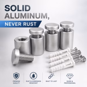 Aluminum Standoffs - Wall Mount Panel Through Fixings - Satin Matt