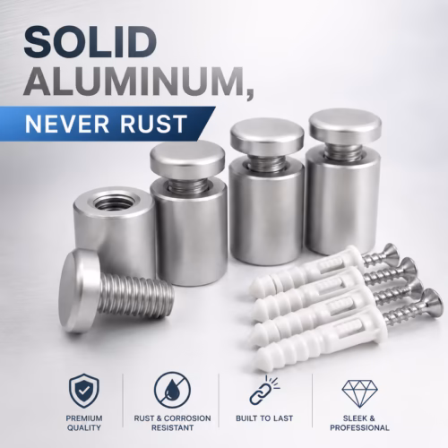 Aluminum Standoffs - Wall Mount Panel Through Fixings - Satin Matt