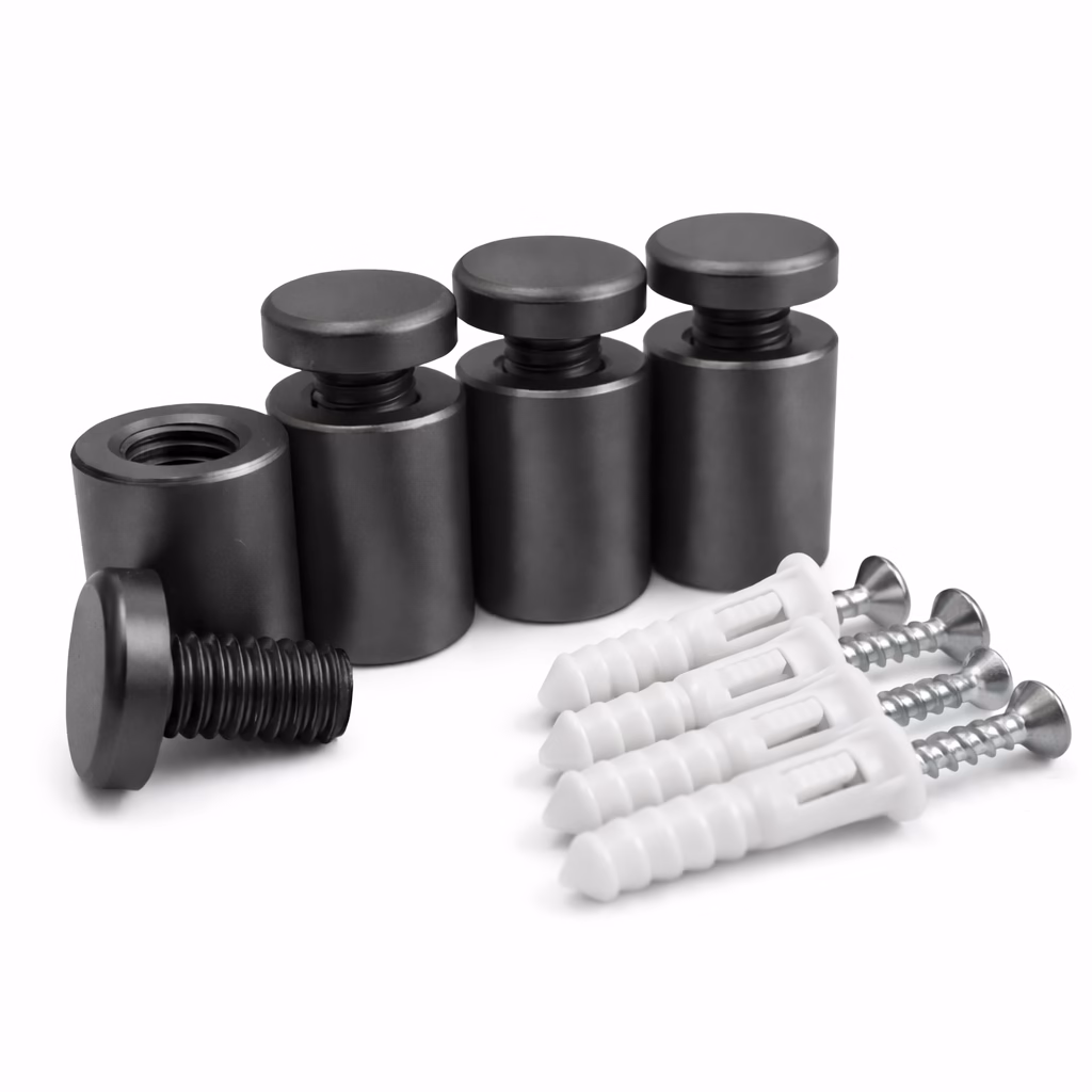 Aluminum Standoffs - Wall Mount Panel Through Fixings - Black Matt - Image 2